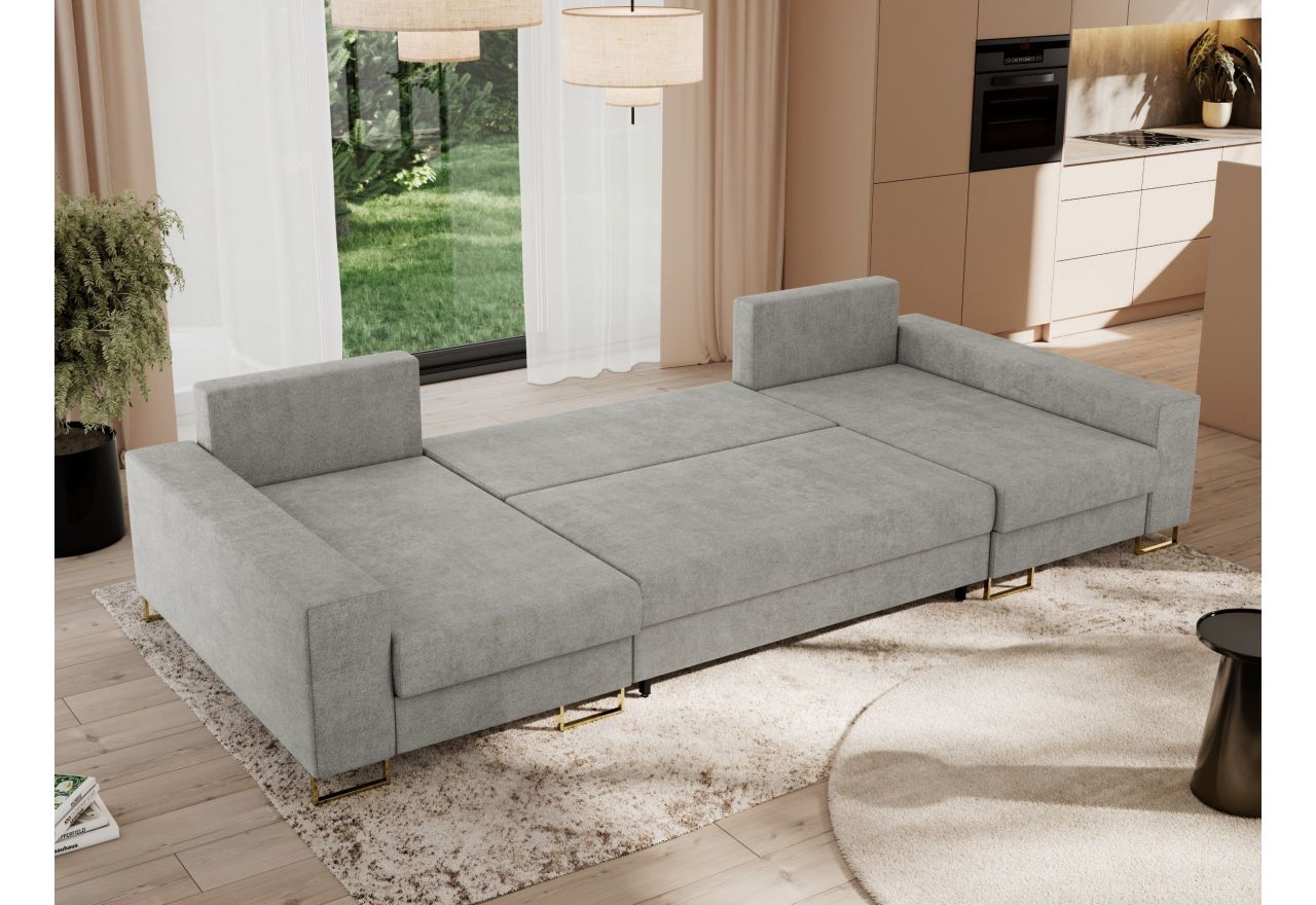 Narożnik DORIAN U - uniwersalny - jasnoszary, struktura