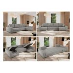 Narożnik DORIAN U - uniwersalny - jasnoszary, struktura