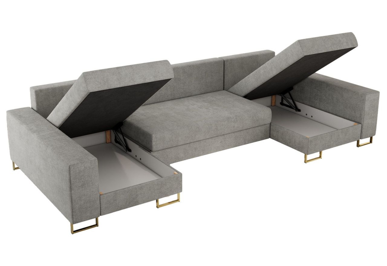 Narożnik DORIAN U - uniwersalny - jasnoszary, struktura