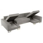 Narożnik DORIAN U - uniwersalny - jasnoszary, struktura