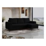 Narożnik HUGO L - uniwersalny - czarny, boucle