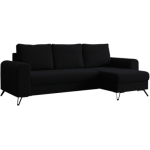 Narożnik HUGO L - uniwersalny - czarny, boucle