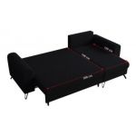 Narożnik HUGO L - uniwersalny - czarny, boucle