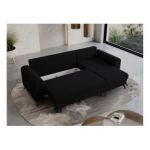 Narożnik HUGO L - uniwersalny - czarny, boucle