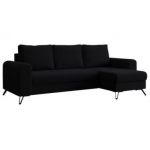 Narożnik HUGO L - uniwersalny - czarny, boucle