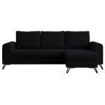 Narożnik HUGO L - uniwersalny - czarny, boucle