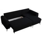 Narożnik HUGO L - uniwersalny - czarny, boucle