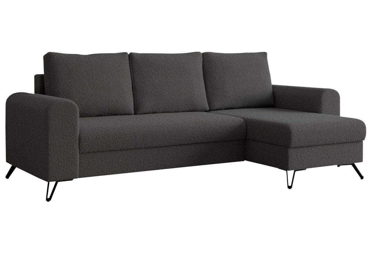 Narożnik HUGO L - uniwersalny - ciemnoszary, boucle