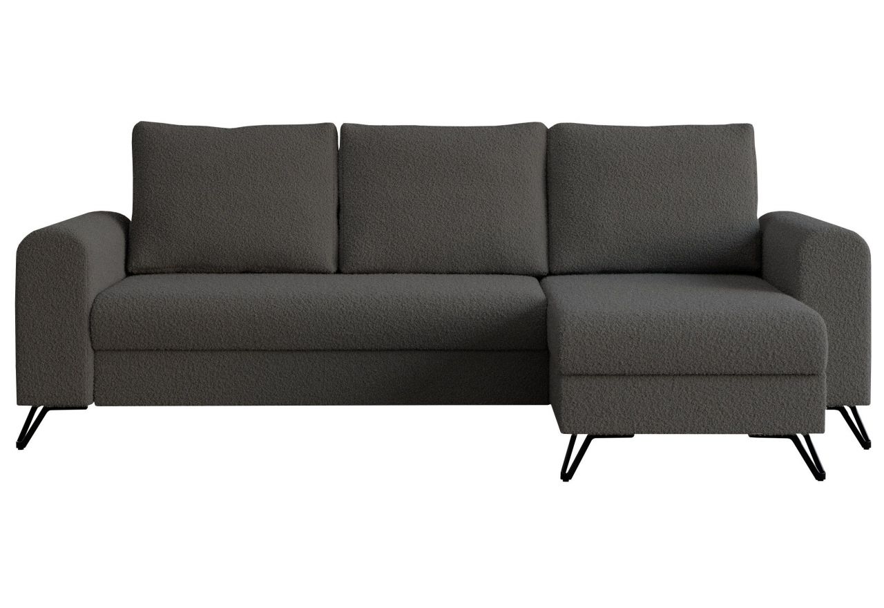 Narożnik HUGO L - uniwersalny - ciemnoszary, boucle