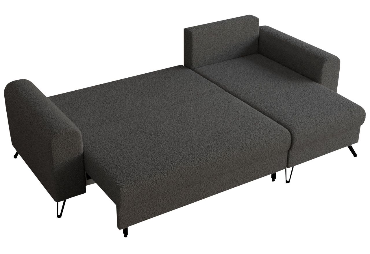 Narożnik HUGO L - uniwersalny - ciemnoszary, boucle