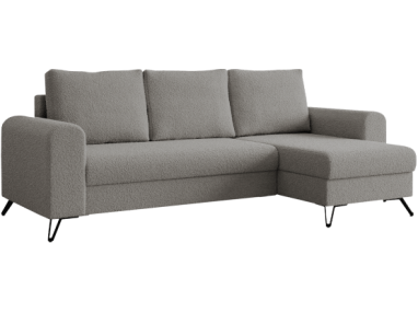 Narożnik HUGO L - uniwersalny - jasnoszary, boucle