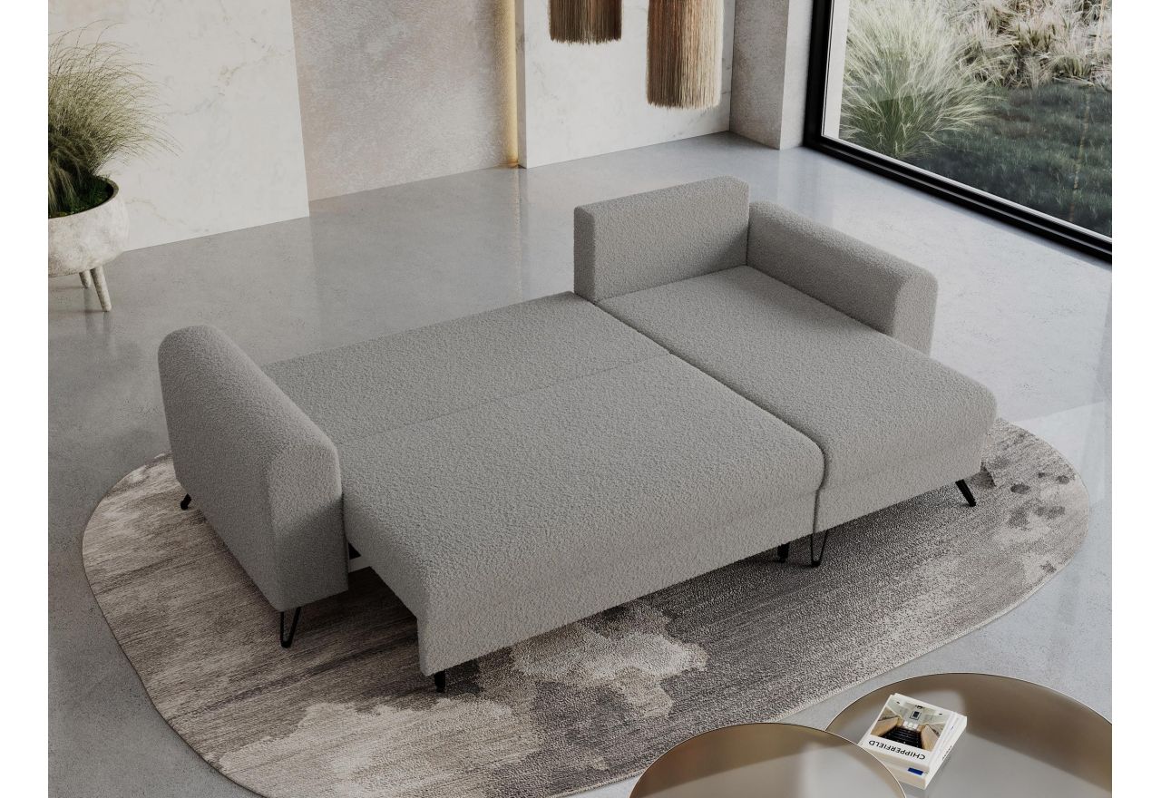 Narożnik HUGO L - uniwersalny - jasnoszary, boucle