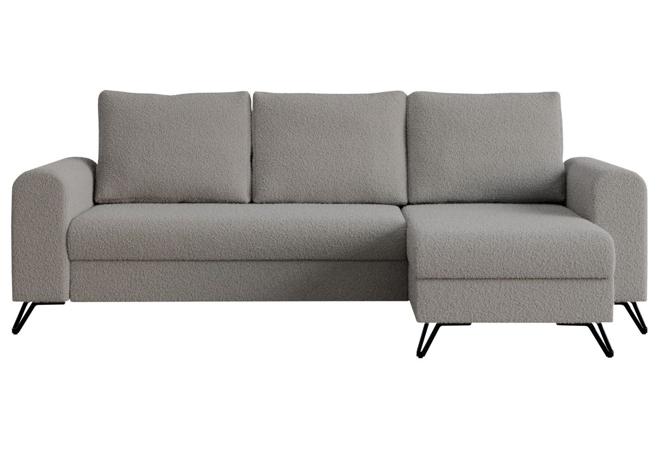 Narożnik HUGO L - uniwersalny - jasnoszary, boucle