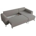 Narożnik HUGO L - uniwersalny - jasnoszary, boucle