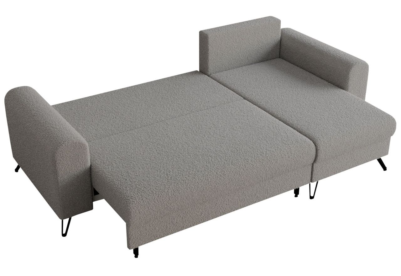 Narożnik HUGO L - uniwersalny - jasnoszary, boucle