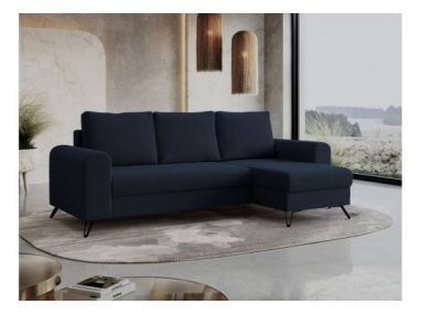 Narożnik HUGO L - uniwersalny - ciemnoniebieski, boucle