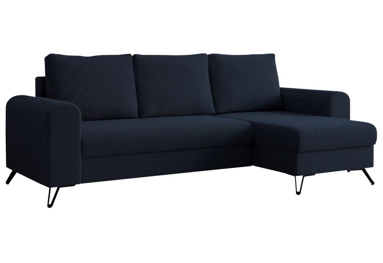 Narożnik HUGO L - uniwersalny - ciemnoniebieski, boucle