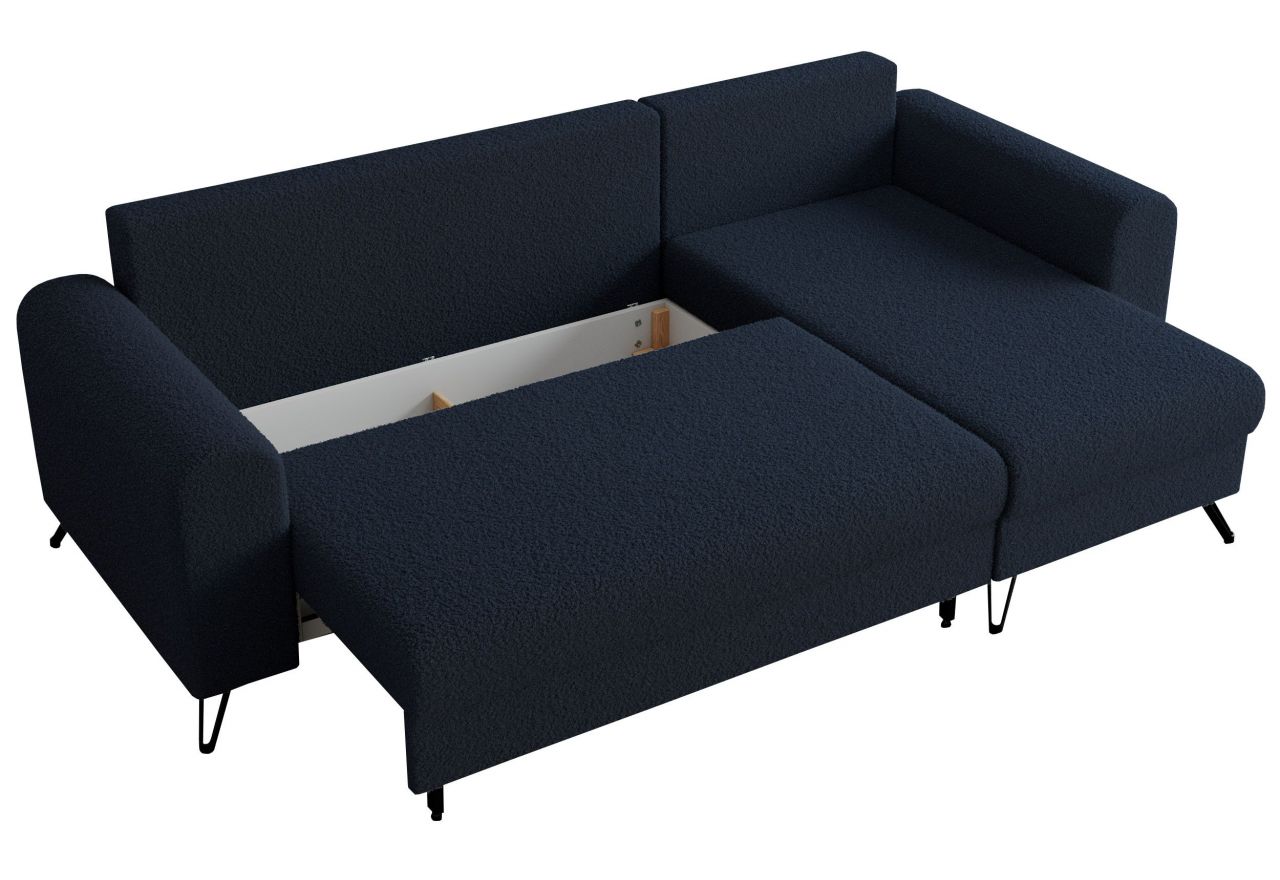 Narożnik HUGO L - uniwersalny - ciemnoniebieski, boucle