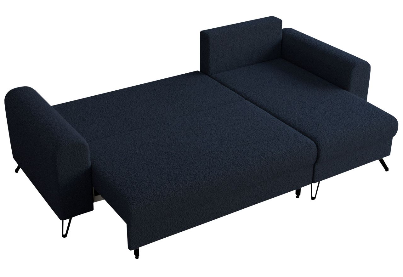 Narożnik HUGO L - uniwersalny - ciemnoniebieski, boucle