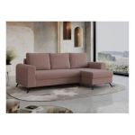 Narożnik HUGO L - uniwersalny - różowy, boucle