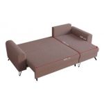 Narożnik HUGO L - uniwersalny - różowy, boucle