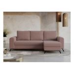 Narożnik HUGO L - uniwersalny - różowy, boucle