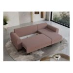 Narożnik HUGO L - uniwersalny - różowy, boucle