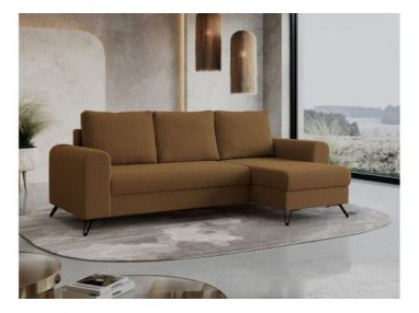 Narożnik HUGO L - uniwersalny - brązowy, boucle