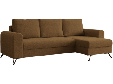 Narożnik HUGO L - uniwersalny - brązowy, boucle