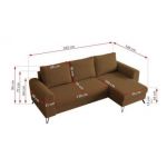 Narożnik HUGO L - uniwersalny - brązowy, boucle