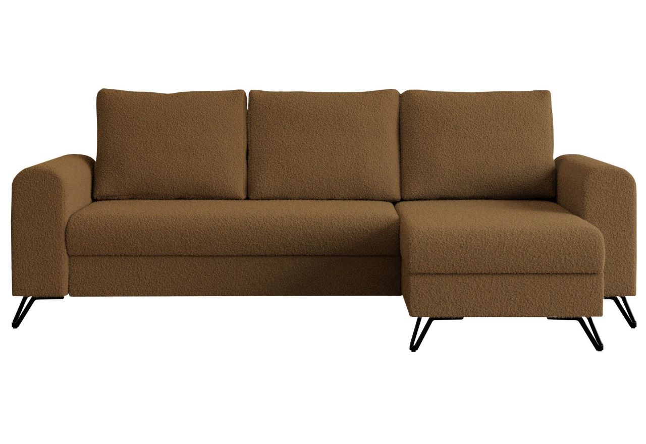 Narożnik HUGO L - uniwersalny - brązowy, boucle