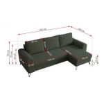 Narożnik HUGO L - uniwersalny - zielony, boucle