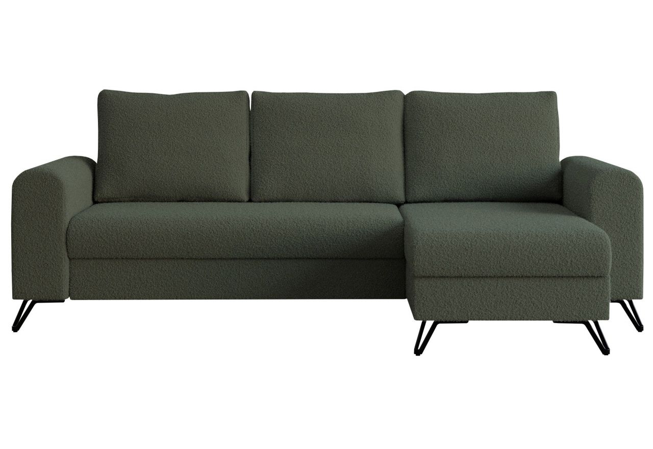 Narożnik HUGO L - uniwersalny - zielony, boucle