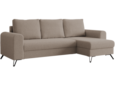 Narożnik HUGO L - uniwersalny - jasnobrązowy, boucle