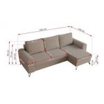 Narożnik HUGO L - uniwersalny - jasnobrązowy, boucle