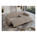 Narożnik HUGO L - uniwersalny - jasnobrązowy, boucle