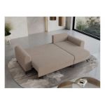 Narożnik HUGO L - uniwersalny - jasnobrązowy, boucle