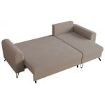 Narożnik HUGO L - uniwersalny - jasnobrązowy, boucle