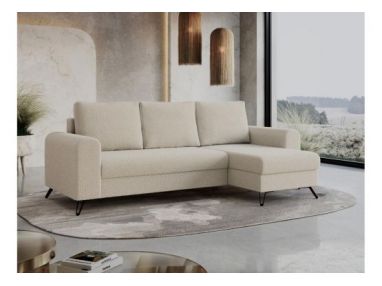 Narożnik HUGO L - uniwersalny - kremowy, boucle