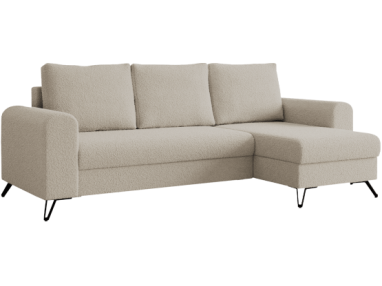 Narożnik HUGO L - uniwersalny - kremowy, boucle