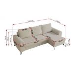 Narożnik HUGO L - uniwersalny - kremowy, boucle