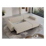 Narożnik HUGO L - uniwersalny - kremowy, boucle