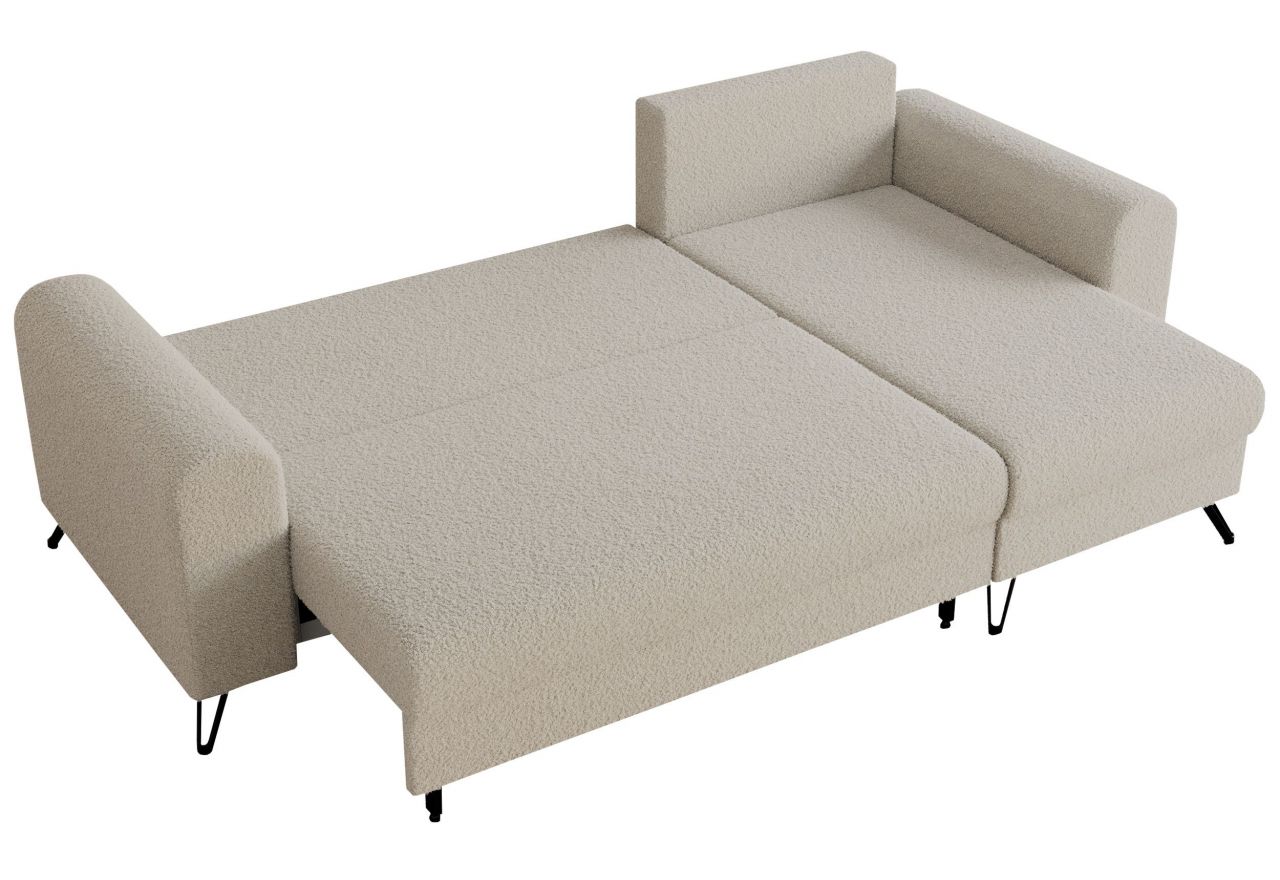 Narożnik HUGO L - uniwersalny - kremowy, boucle