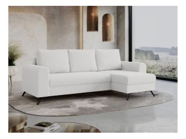 Narożnik HUGO L - uniwersalny - biały, boucle