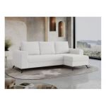 Narożnik HUGO L - uniwersalny - biały, boucle