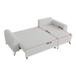 Narożnik HUGO L - uniwersalny - biały, boucle