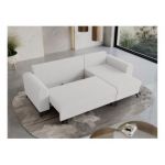 Narożnik HUGO L - uniwersalny - biały, boucle