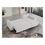 Narożnik HUGO L - uniwersalny - biały, boucle