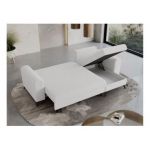 Narożnik HUGO L - uniwersalny - biały, boucle