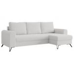 Narożnik HUGO L - uniwersalny - biały, boucle